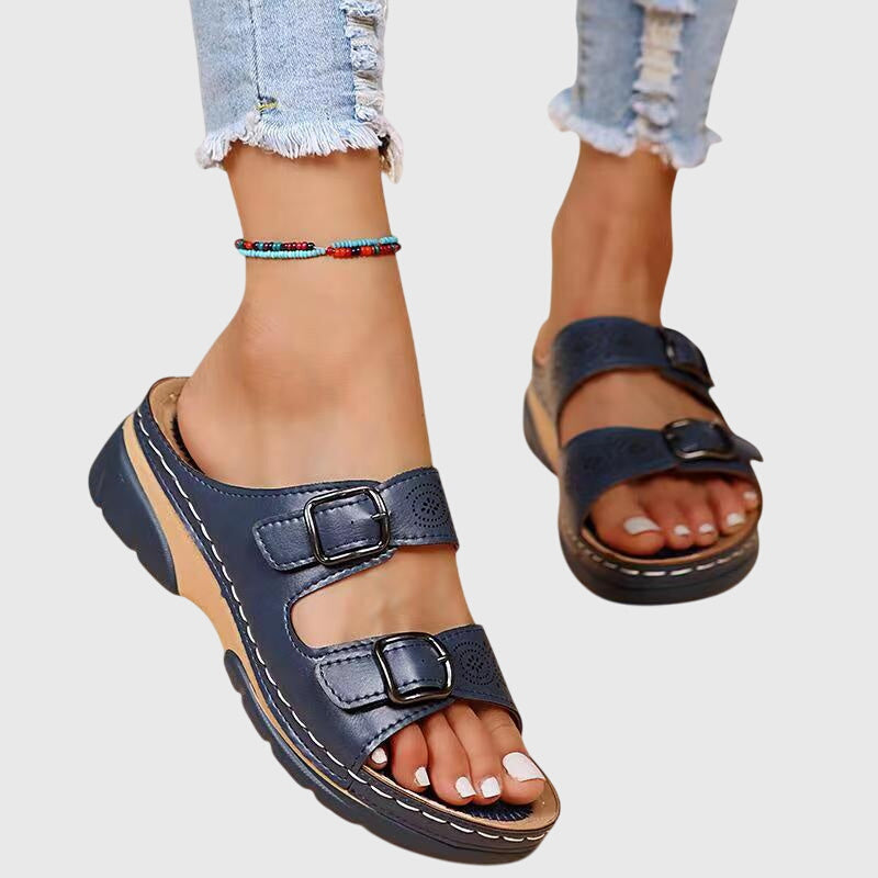 Diora™ | Orthopedic Leather Sandals Clara Monroe