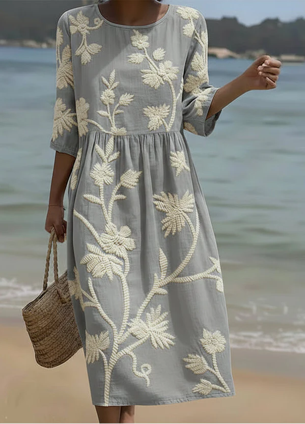 Ashley | Plant & Flower Print Midi Dress Avery & Maren