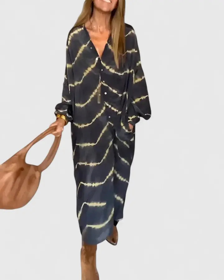 Amelie™ | Elegant Boho Striped Maxi Dress Clara Monroe