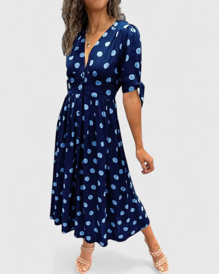 Colette | Sophisticated Polka Dot Dress Clara Monroe