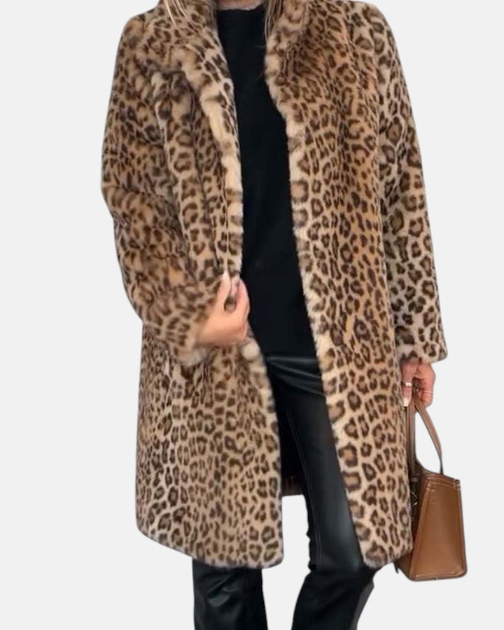 LEIA - Long Soft Leopard Print Coat