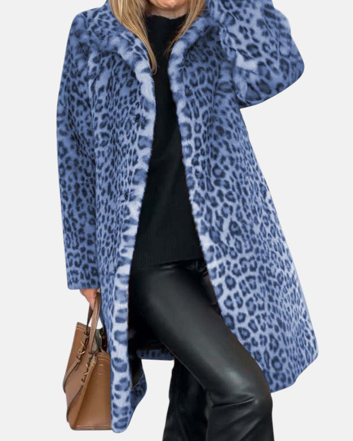 LEIA - Long Soft Leopard Print Coat