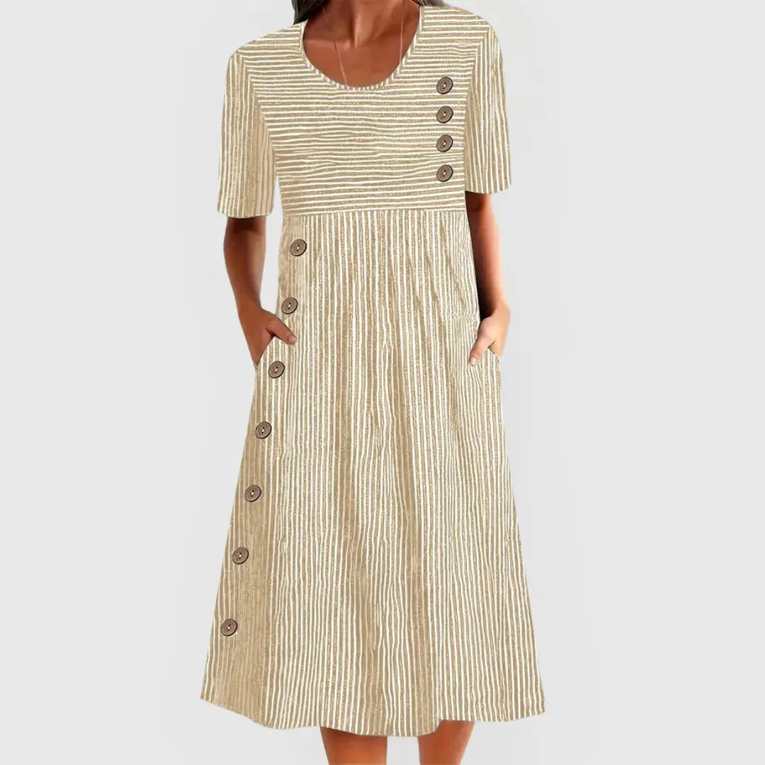 Wanda™ Striped Midi Dress Clara Monroe
