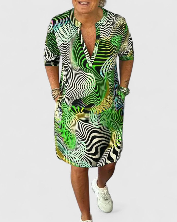 Helinae™ | Sophisticated V-neck Dress Clara Monroe