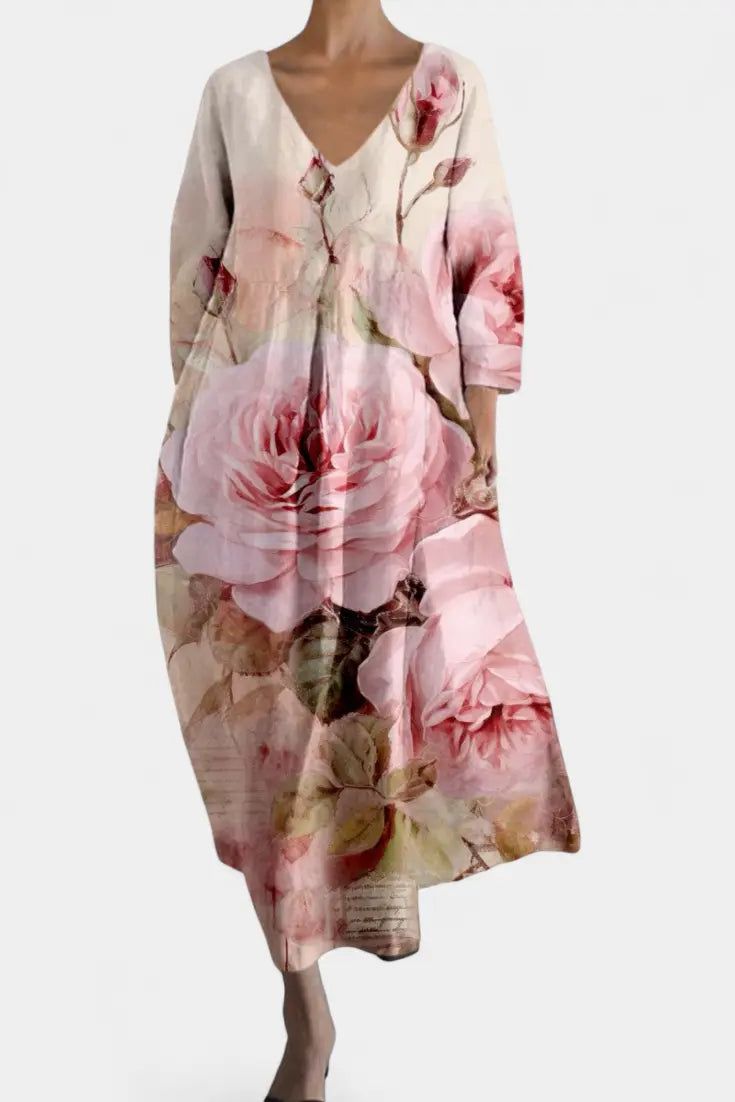 Isalinde | Comfortable V-neck Dress Clara Monroe