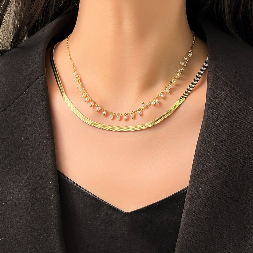 Marizanne | Luxe Snake Choker & Pearl Jewelry Set 18K Gold