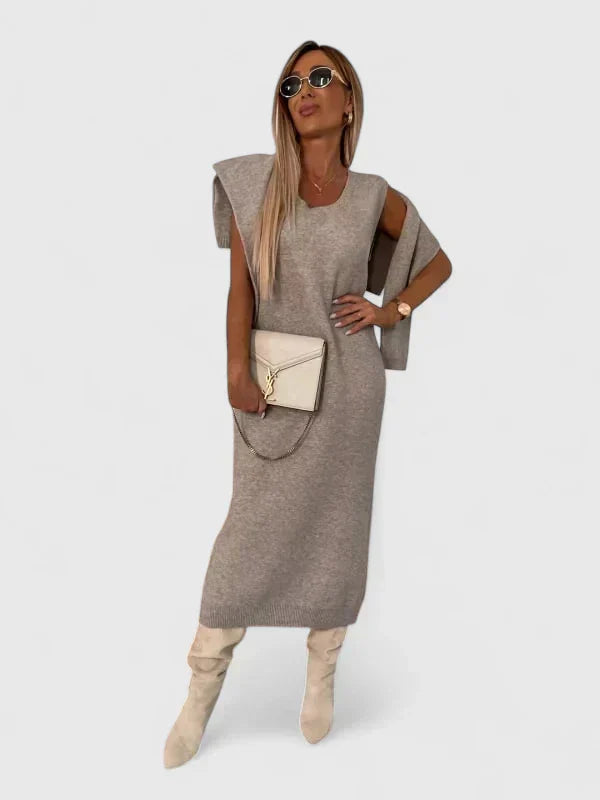 Chrystahl | Elegant Dress and Turtle Neck Sweater Set Clara Monroe