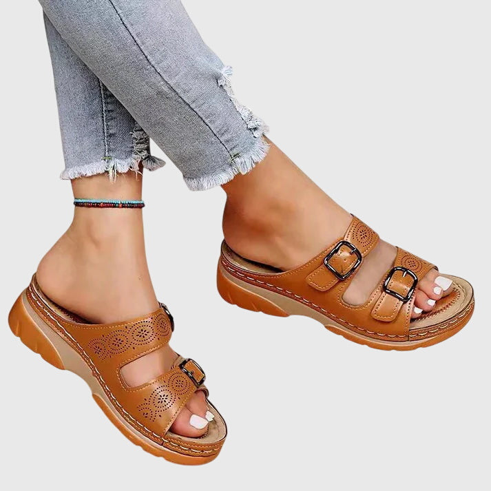 Diora™ | Orthopedic Leather Sandals Clara Monroe