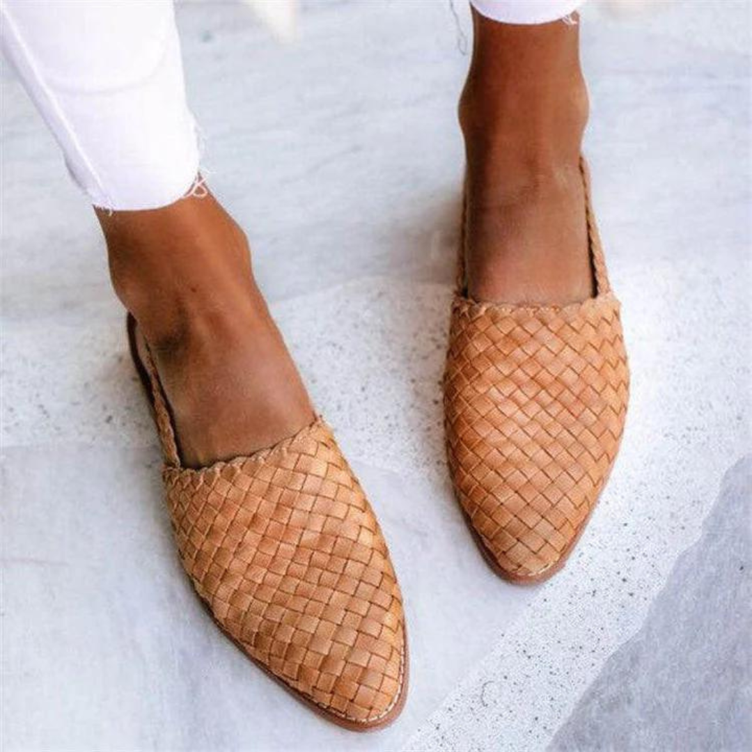 Donna™ | Elegant Woven Vegan Leather Ballerinas Local Neighbours Sedona