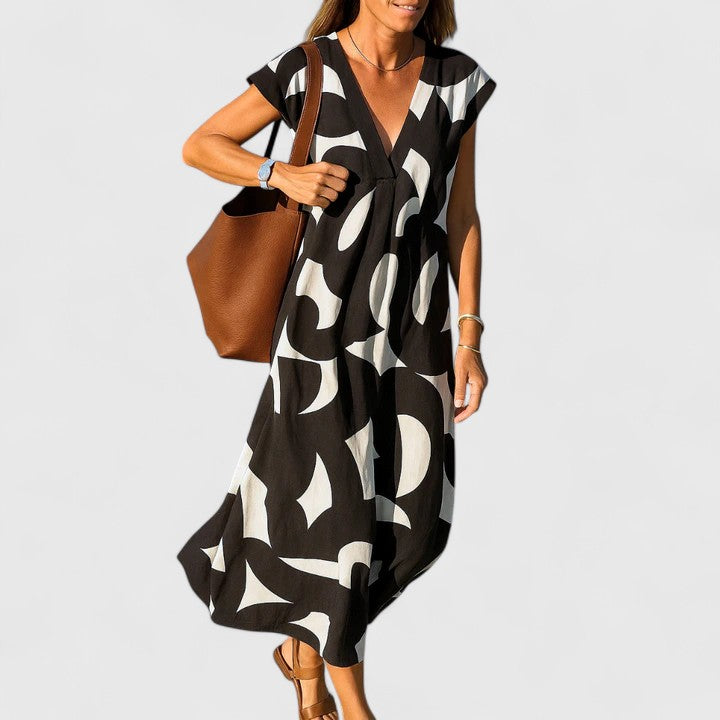 Koralia | Sophisticated V-Neck Dress Clara Monroe