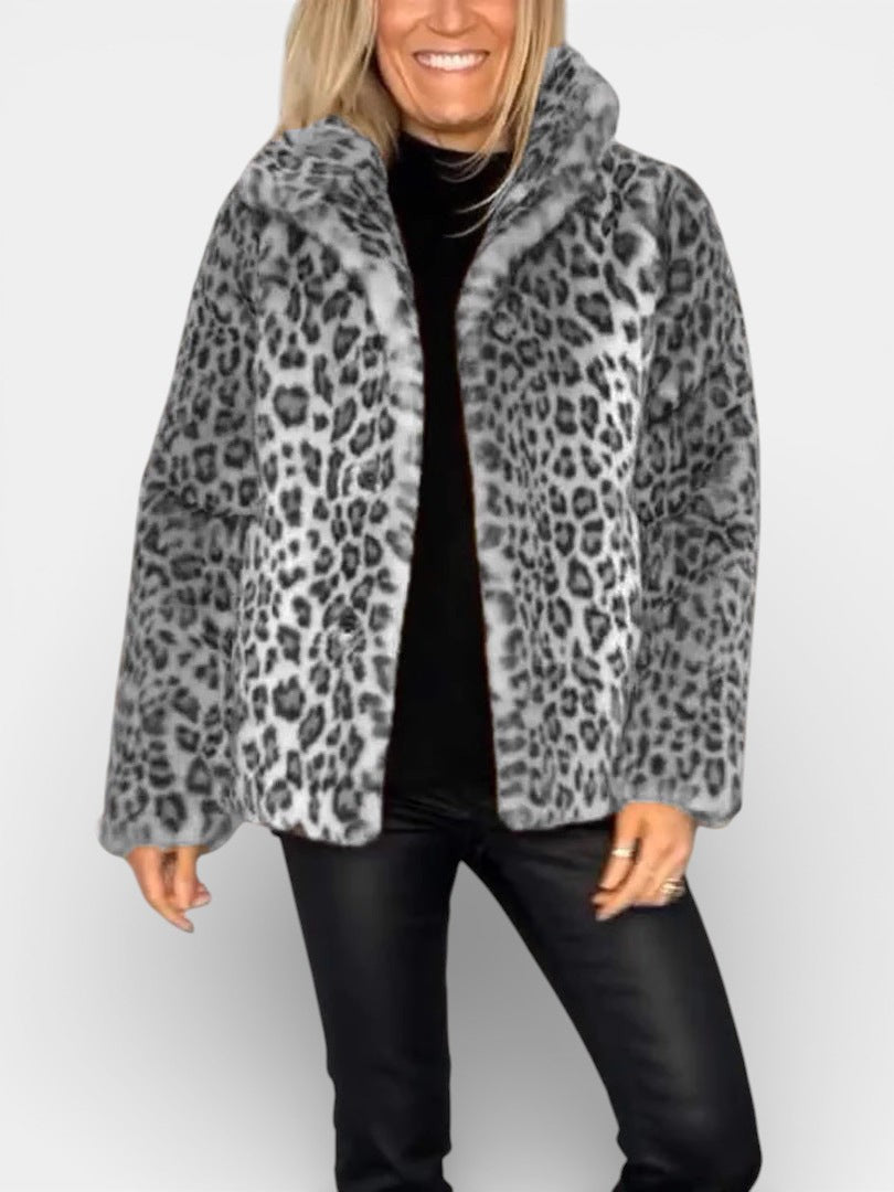 LEIA - Long Soft Leopard Print Coat