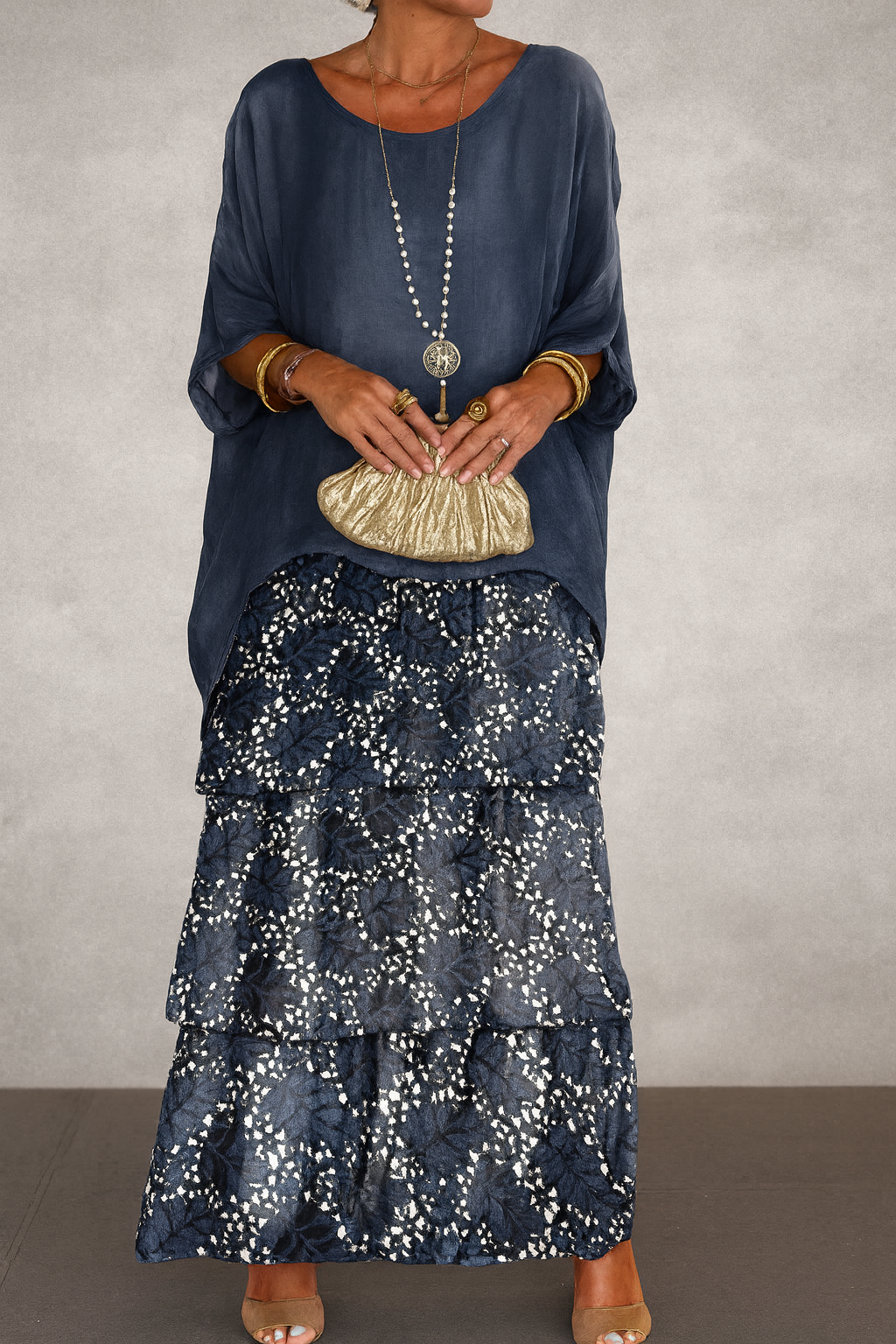 Nora Layered Dress - Dark Blue Local Neighbours Sedona