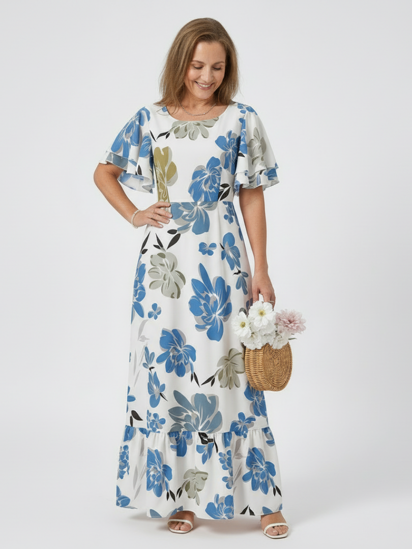 Elowen | Round Neck Short Sleeve Tiered Maxi Dress Local Neighbours Sedona