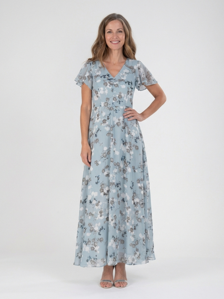 Ismeria | Floral Chiffon Maxi Dress Local Neighbours Sedona