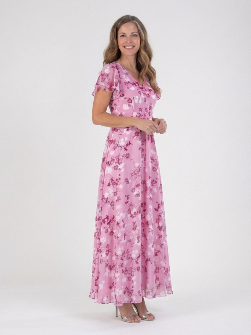 Ismeria | Floral Chiffon Maxi Dress Local Neighbours Sedona