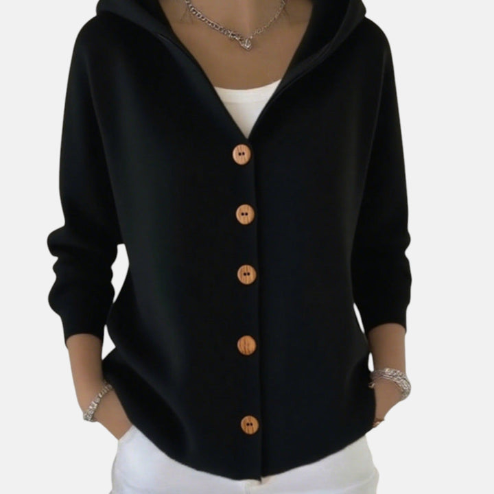 Zoé – Soft Hooded Knit Cardigan for Effortless Everyday Comfort