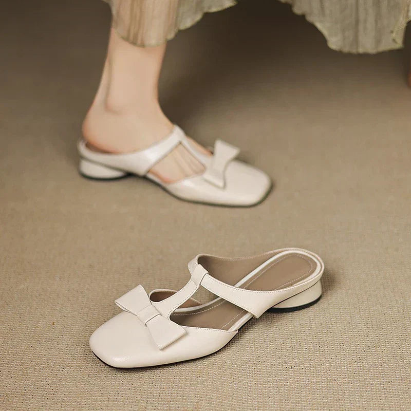 Shiena | Square Toe Slippers