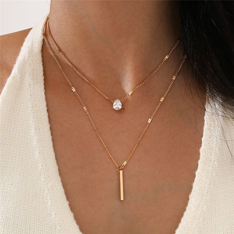 Vintage Necklace Set with Gold Pendant
