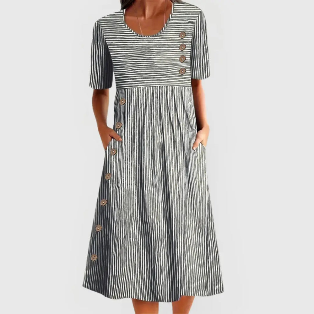 Wanda™ Striped Midi Dress Clara Monroe