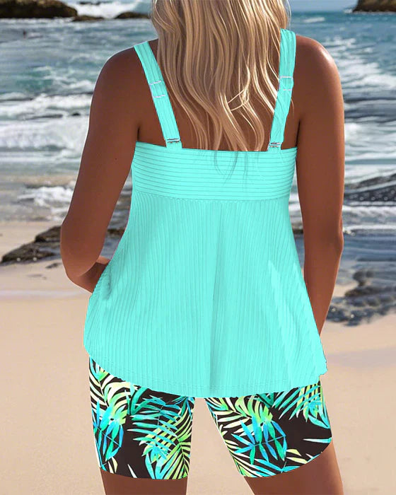 Daphne™ | Bright Ribbed Tankini Shorts Eva & Willow Nantucket