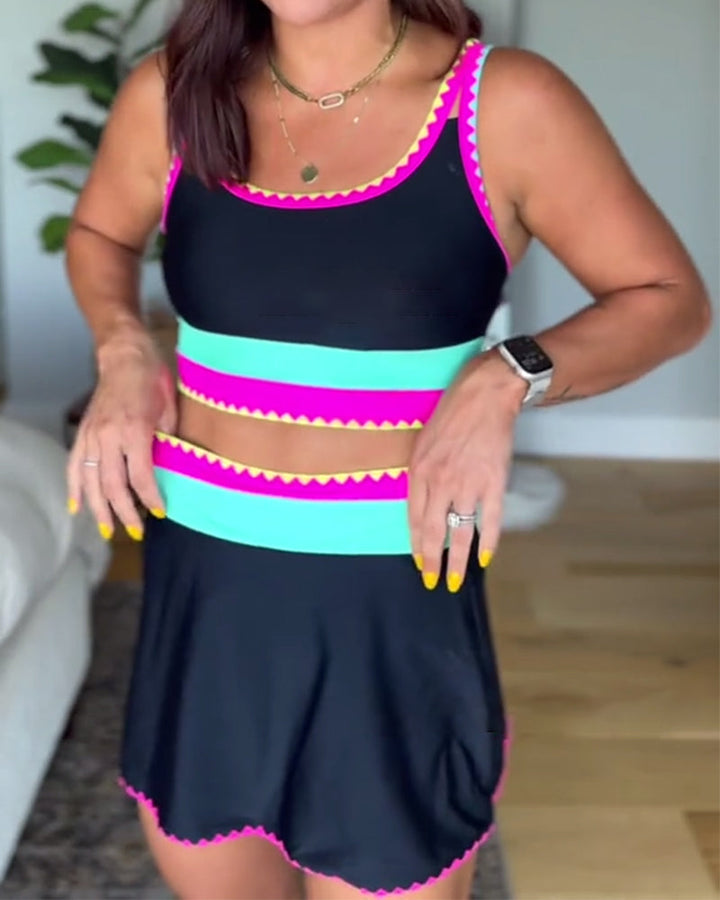 Myra™ | Elegant Three-Piece Color Block Swimsuit Local Neighbours Sedona