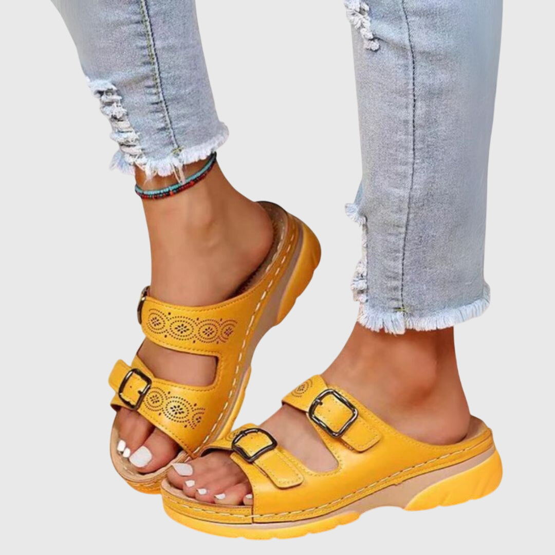 Diora™ | Orthopedic Leather Sandals Clara Monroe