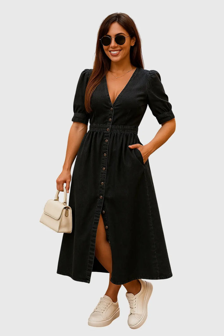 Jacqueline™ | Elegant Denim Dress Clara Monroe