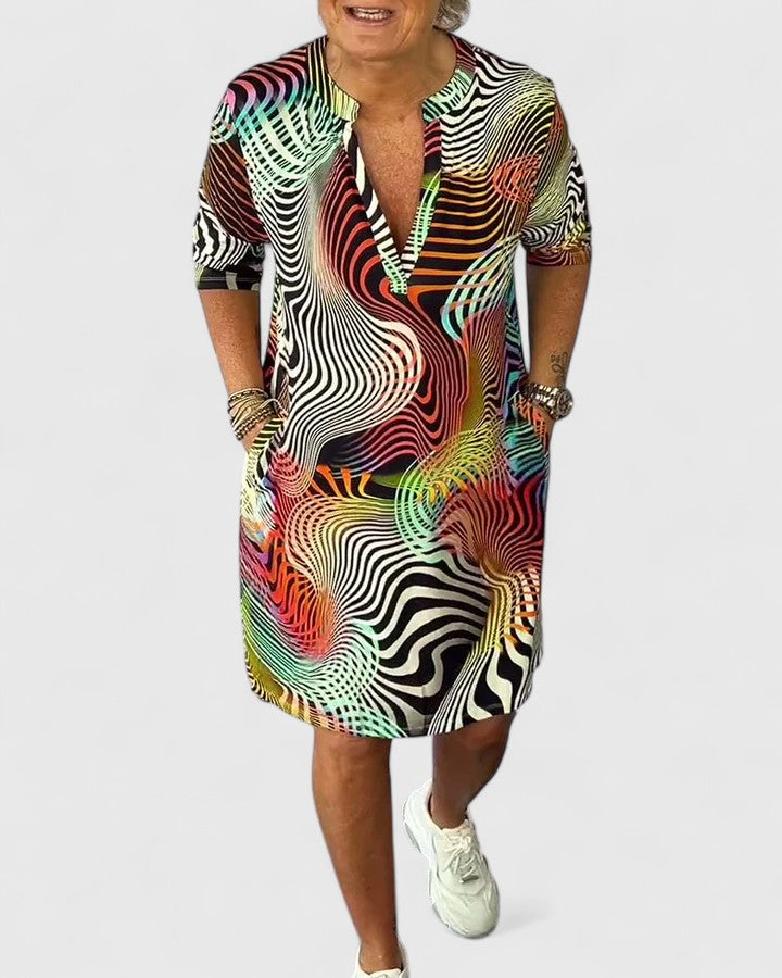 Helinae™ | Sophisticated V-neck Dress Clara Monroe