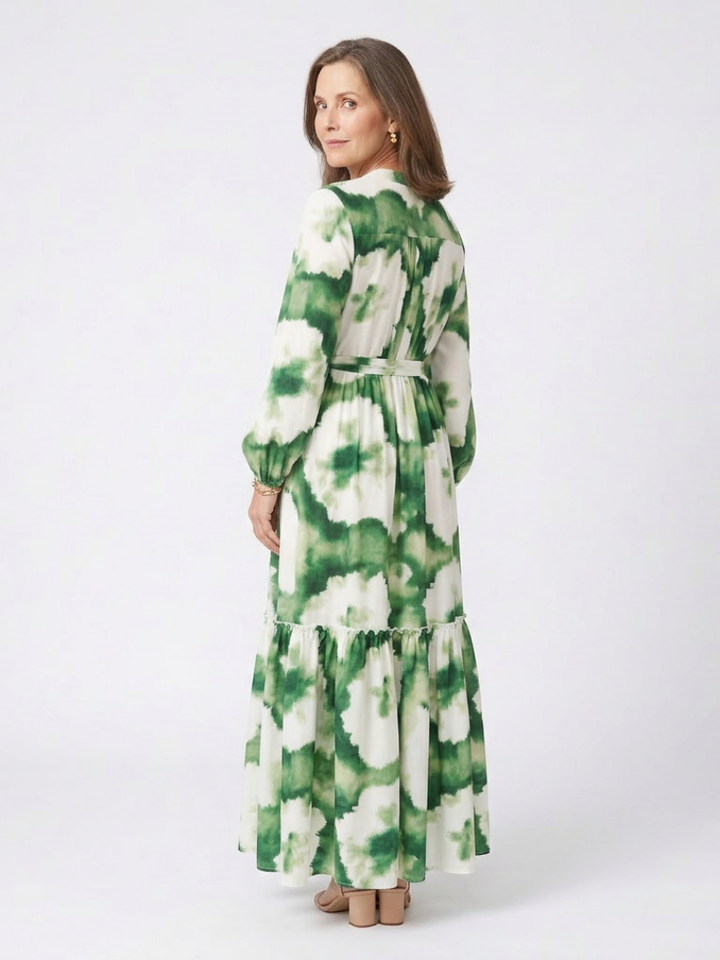 Sabine | Long Sleeve Tie Waist Tiered Maxi Dress Local Neighbours Sedona