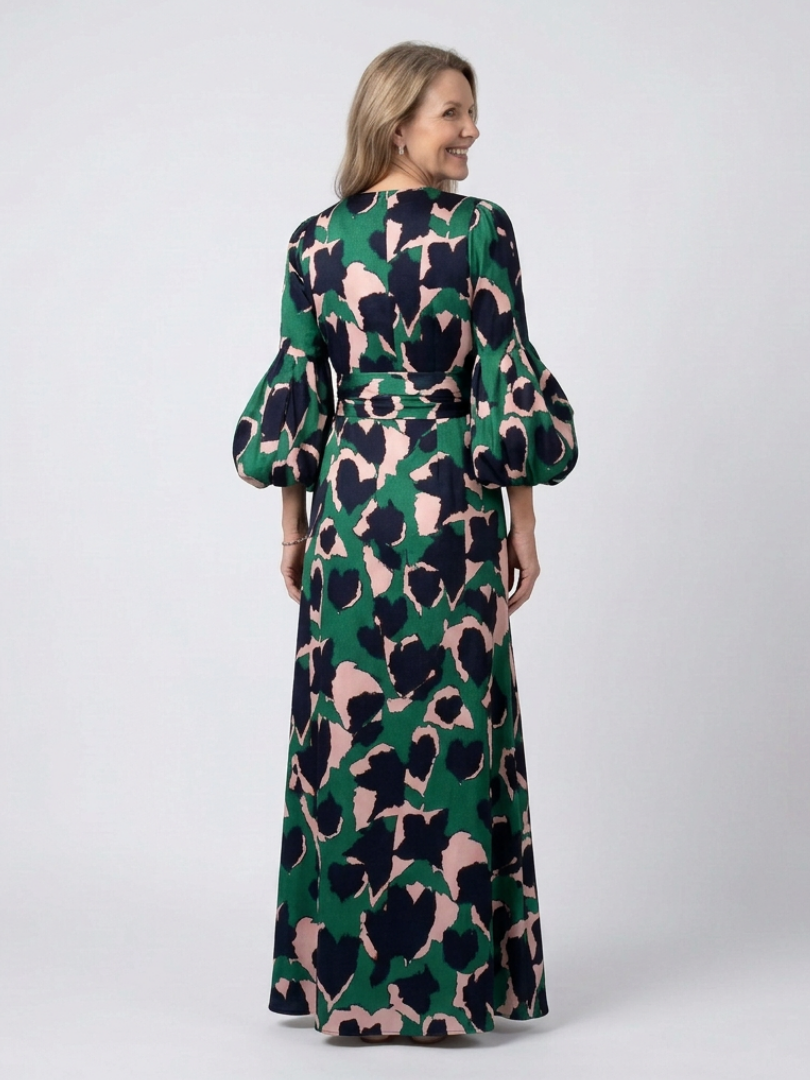 Isolde | V Neck Tie Waist Long Sleeve Maxi Dress Local Neighbours Sedona