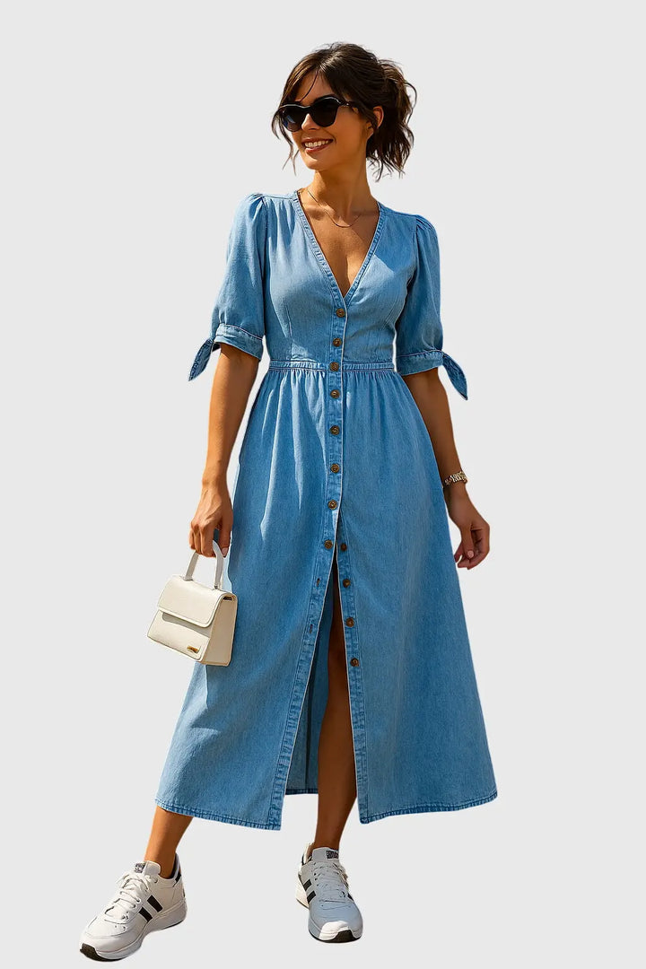 Jacqueline™ | Elegant Denim Dress Clara Monroe