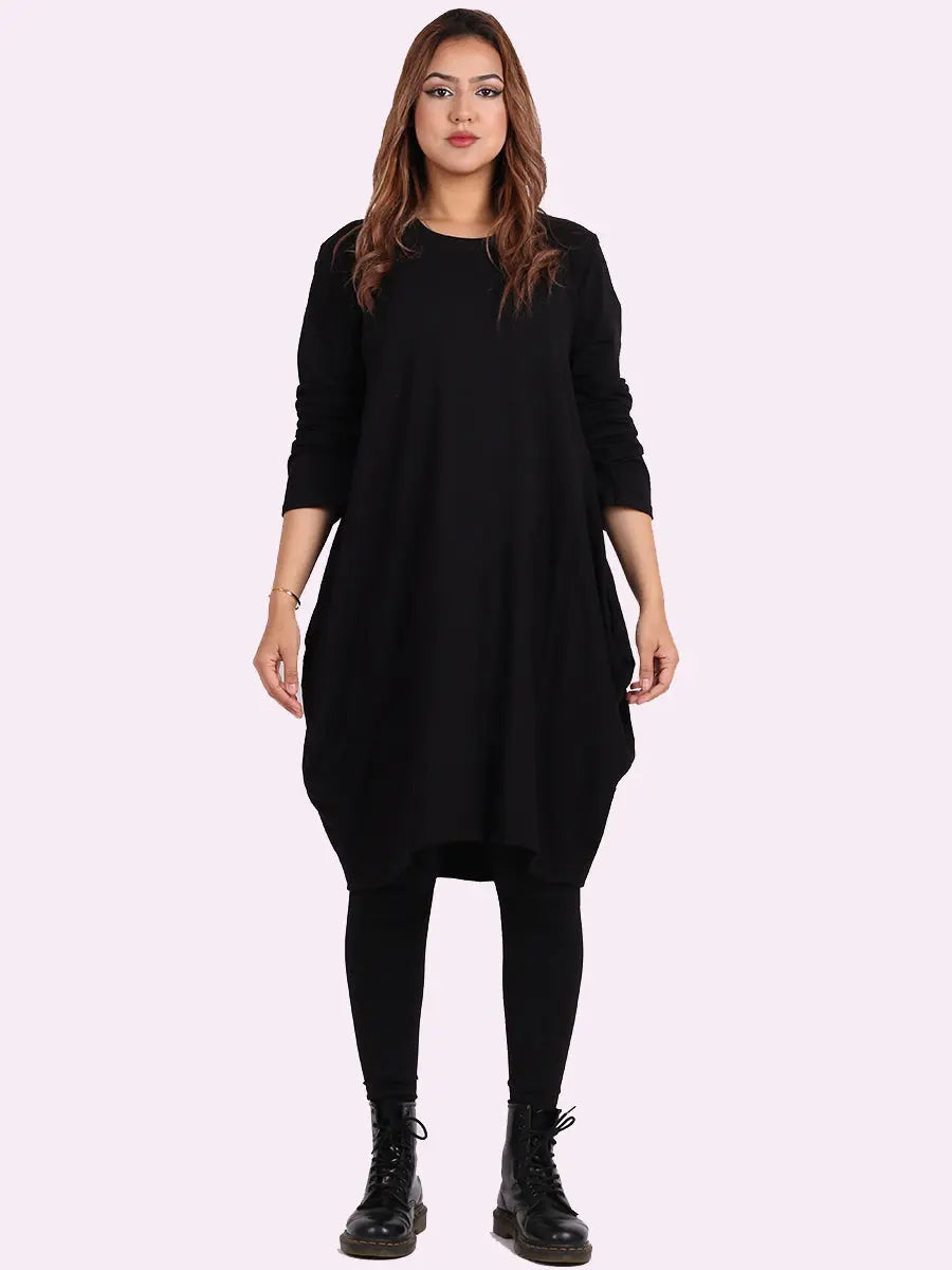 Plain Side Pockets Ladies Cotton Dress Clara Monroe