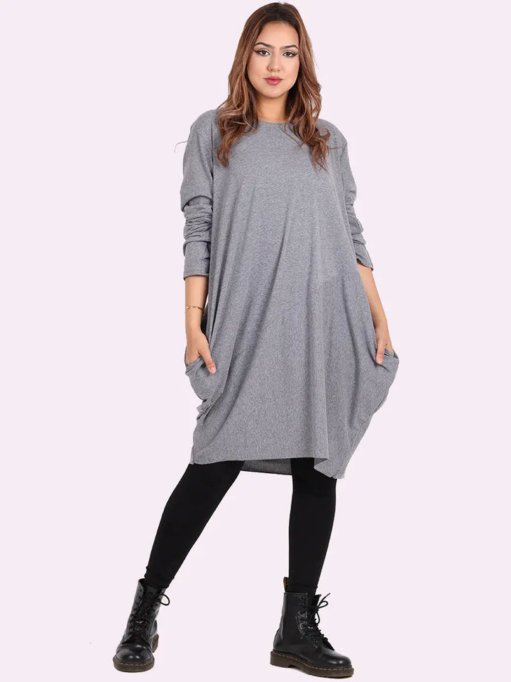 Plain Side Pockets Ladies Cotton Dress Clara Monroe