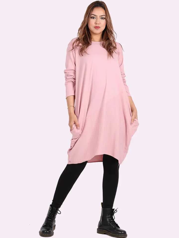 Plain Side Pockets Ladies Cotton Dress Clara Monroe