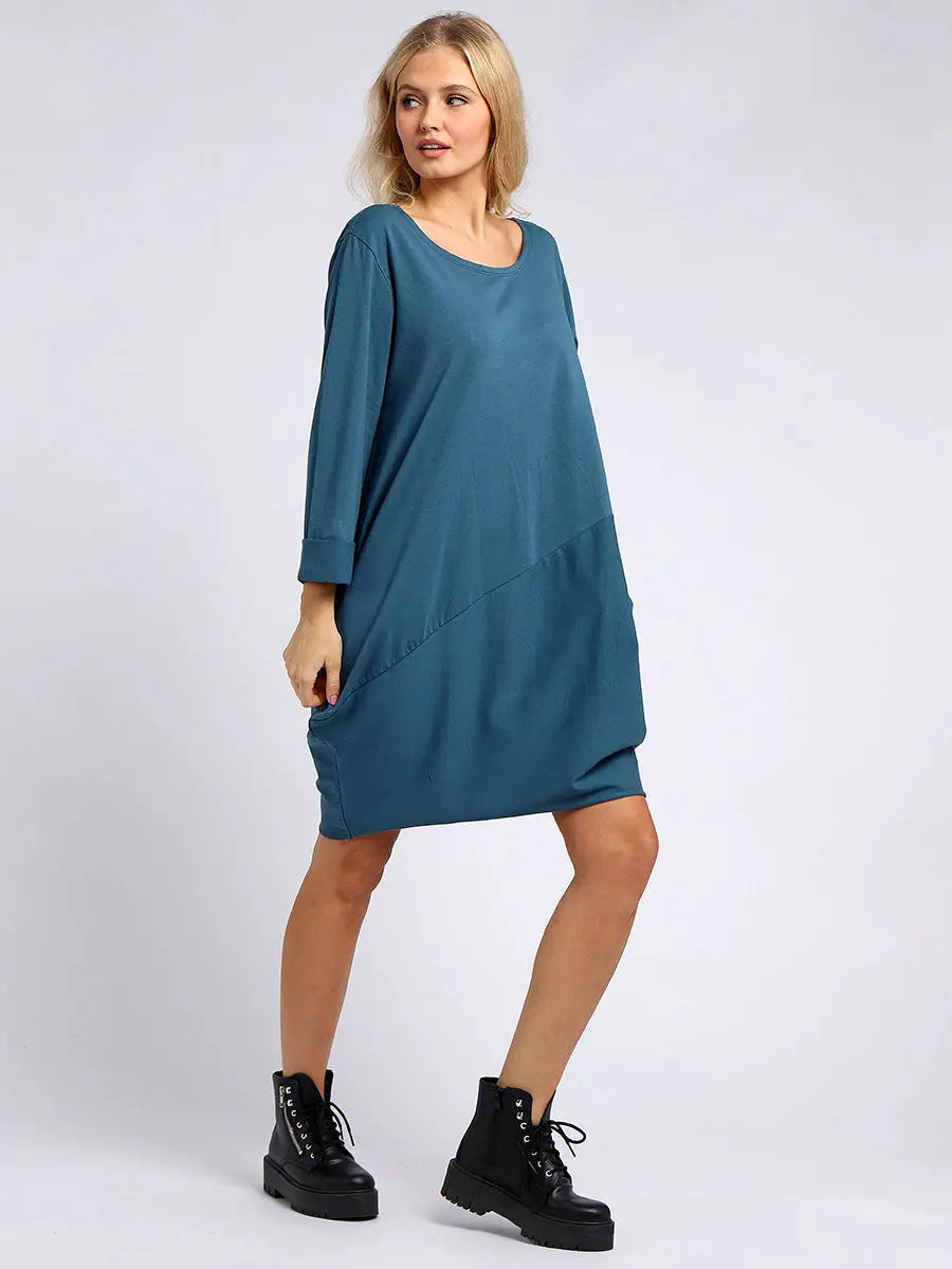 Plain Side Pockets Ladies Cotton Dress Clara Monroe