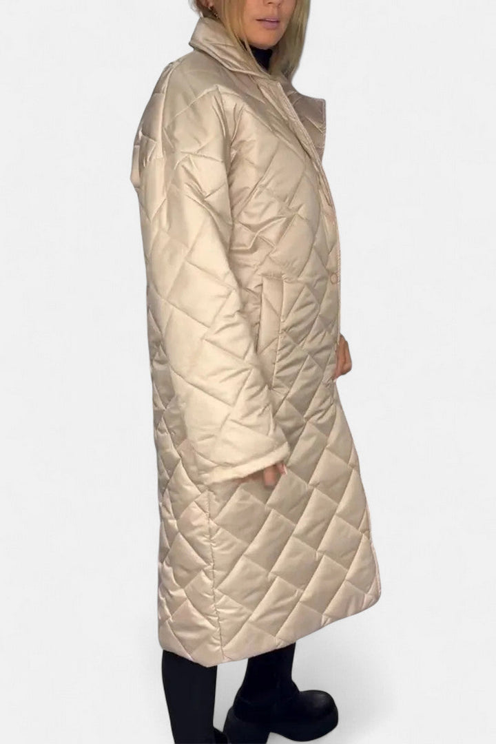 Ofira – Quilted Coat with Leopard Lining