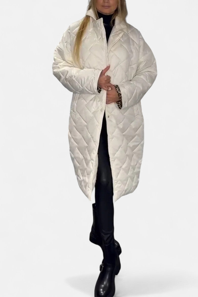 Ofira – Quilted Coat with Leopard Lining