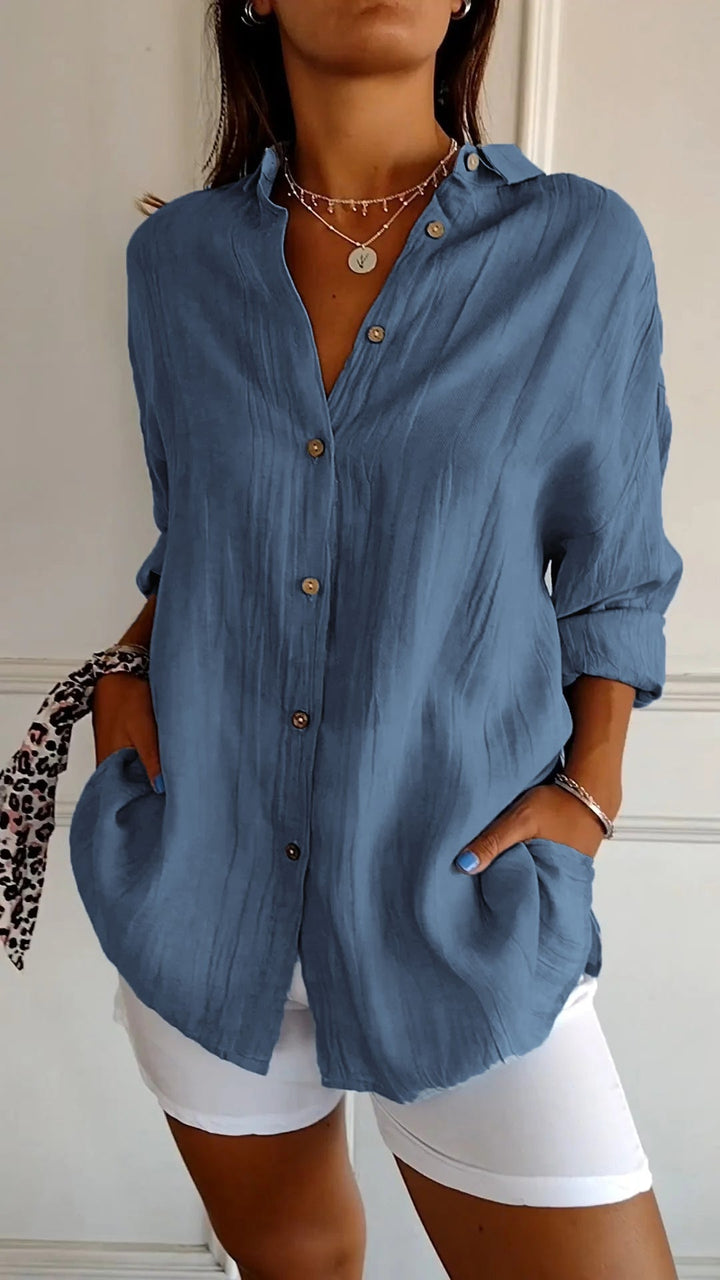 Sasha | Elegant Shirt with Pleated Style Claire's Coastal Boutique Seaside