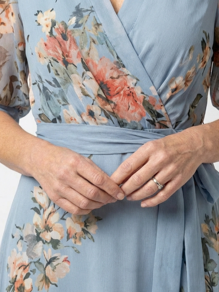 Elowen | Floral Wrap V Neck Maxi Dress Local Neighbours Sedona
