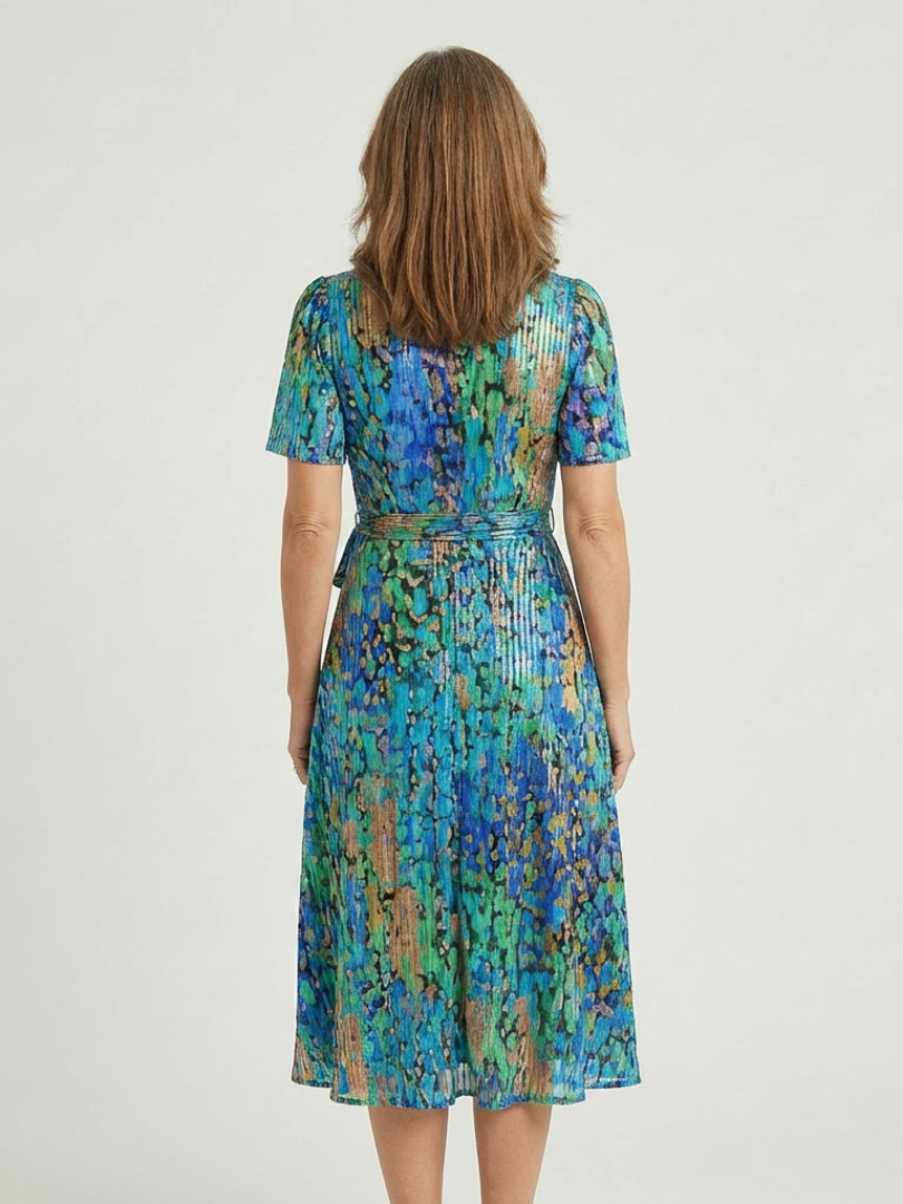 Zafrina | Abstract Pattern Midi Dress Local Neighbours Sedona