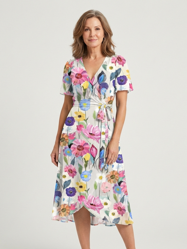 Zafrina | Abstract Pattern Midi Dress Local Neighbours Sedona